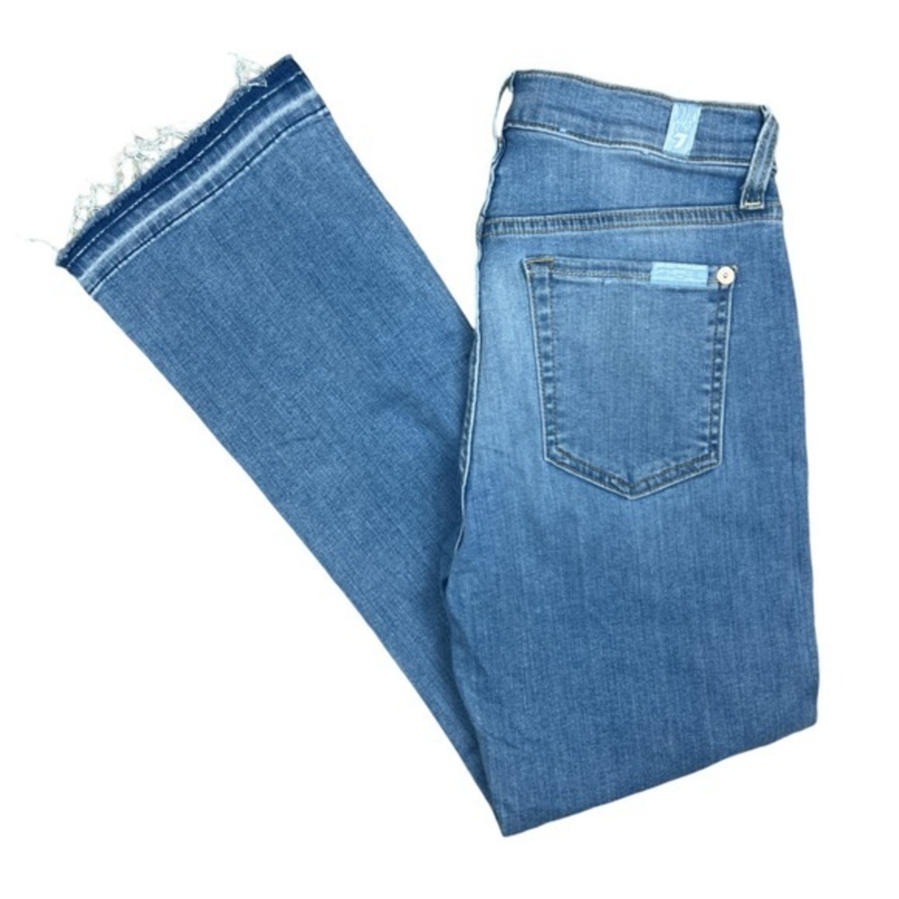 7 For‎ All Mankind Jeans Womens 25 Blue B(air) Denim Cropped Boot light Wash